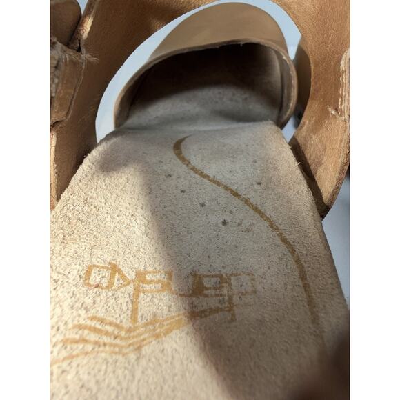 Dansko Thea Beige Leather Slingback Wooden Heels Clogs Sandals US 5.5 / EU 36 - Picture 10 of 14